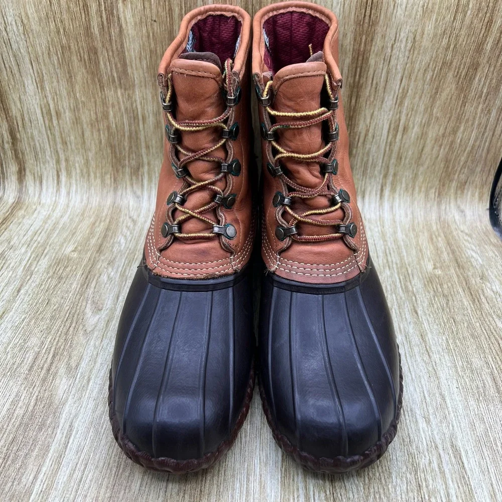 LL Bean Bean Boots Men's Size 12 Brown Gore-Tex Thinsulate Duck Boots 8in‎ USA